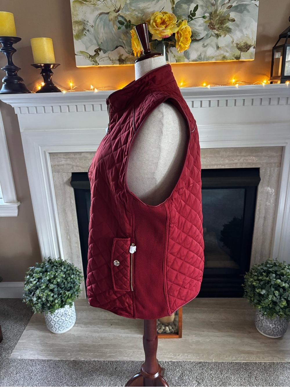 *NEW* Chico’s Quilted Rim Trimmed Sleeveless Vest - Size 2X - Picture 3 of 9